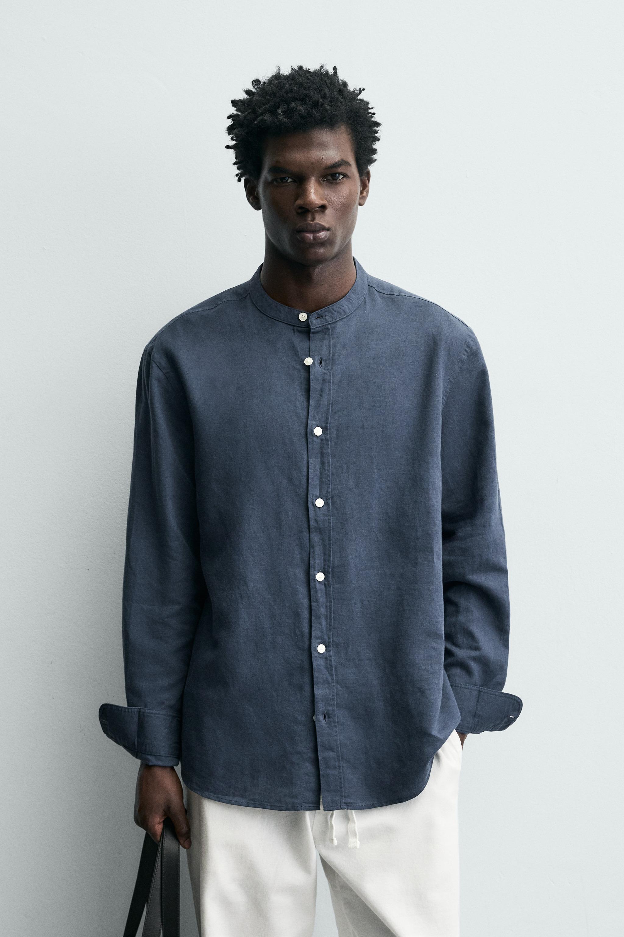 RELAXED FIT LINEN - COTTON SHIRT